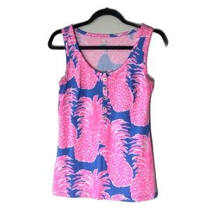 Lilly Pulitzer Tank Top Women’s Size XS Color Merrill Blue Haven Little Flamenco